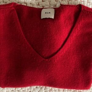 Gorgeous Red ELK 100% Cashmere Sweater